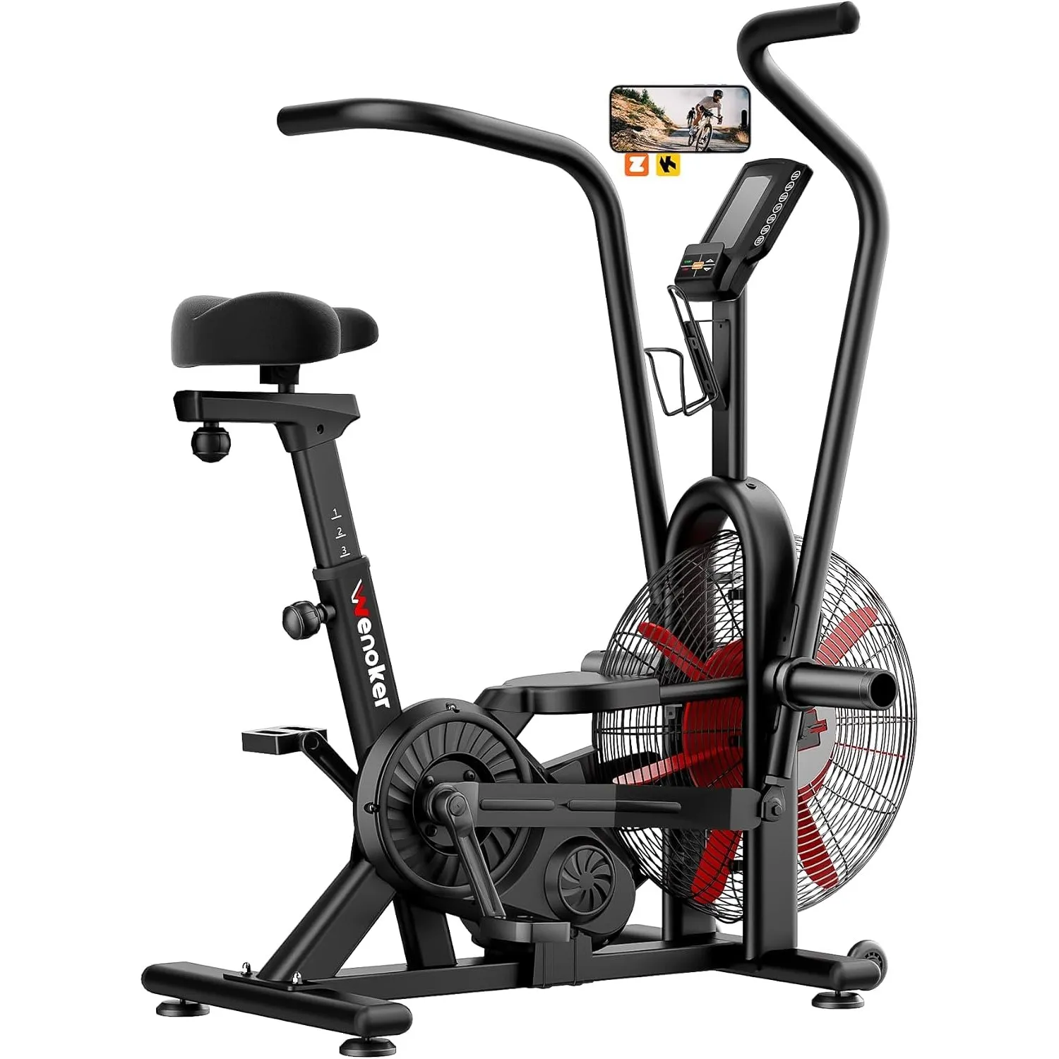 Wenoker Heimtrainer Fahrrad mit App & LCD-Display,Leises Spinning Bike