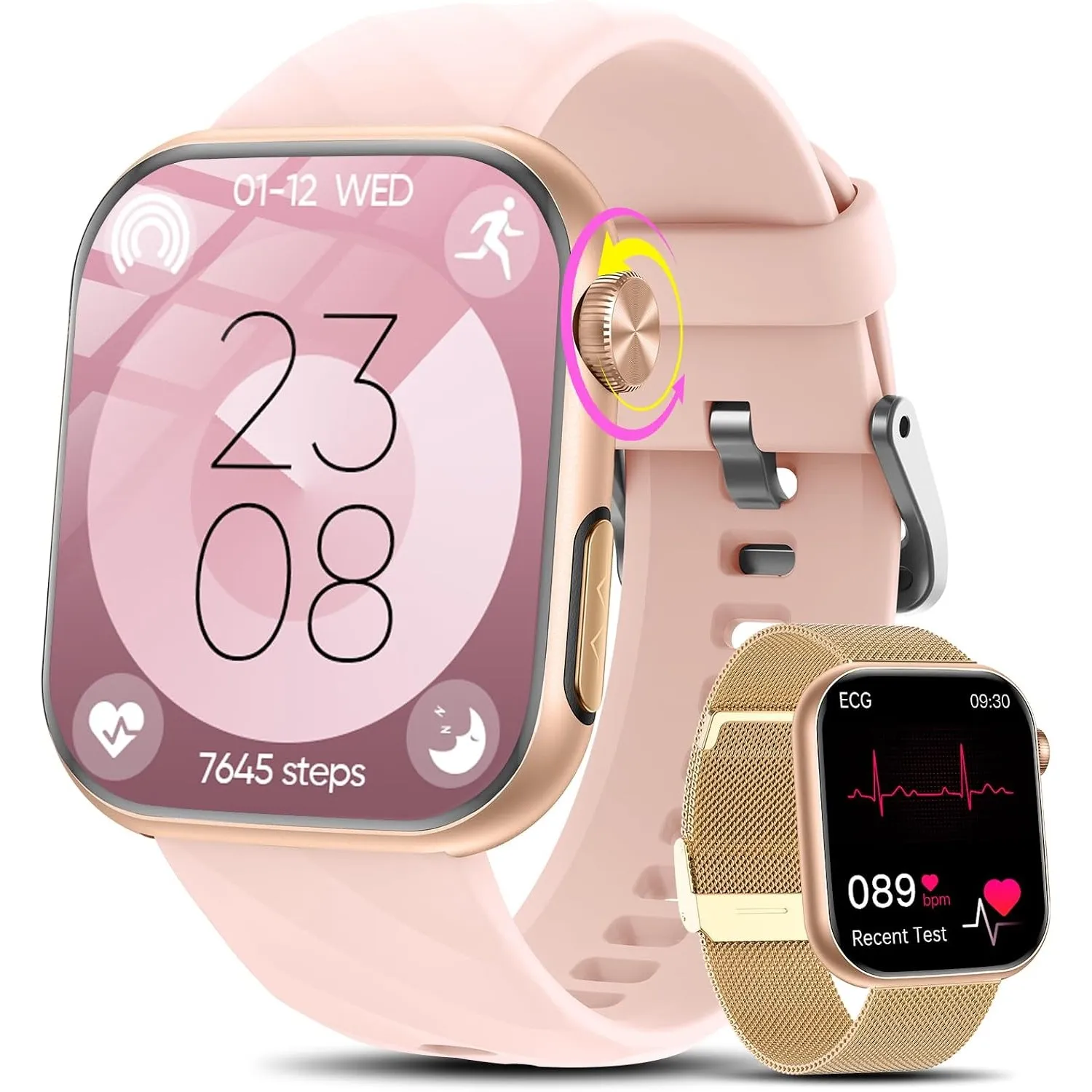 2026 Neu Smartwatch Damen mit EKG/HRV/Blutdruck/Schlaf/Menstruationszyklus