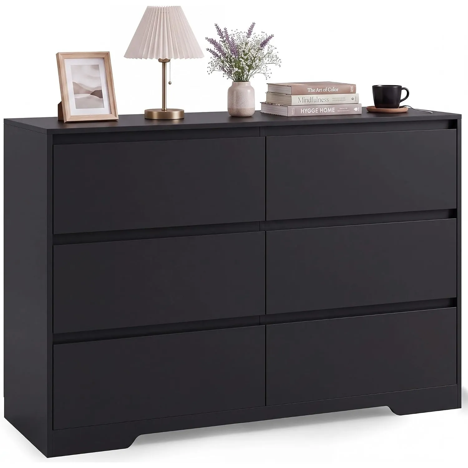 Xbro Kommode mit 6 Schubladen, 100x35x75 cm Sideboard Modern