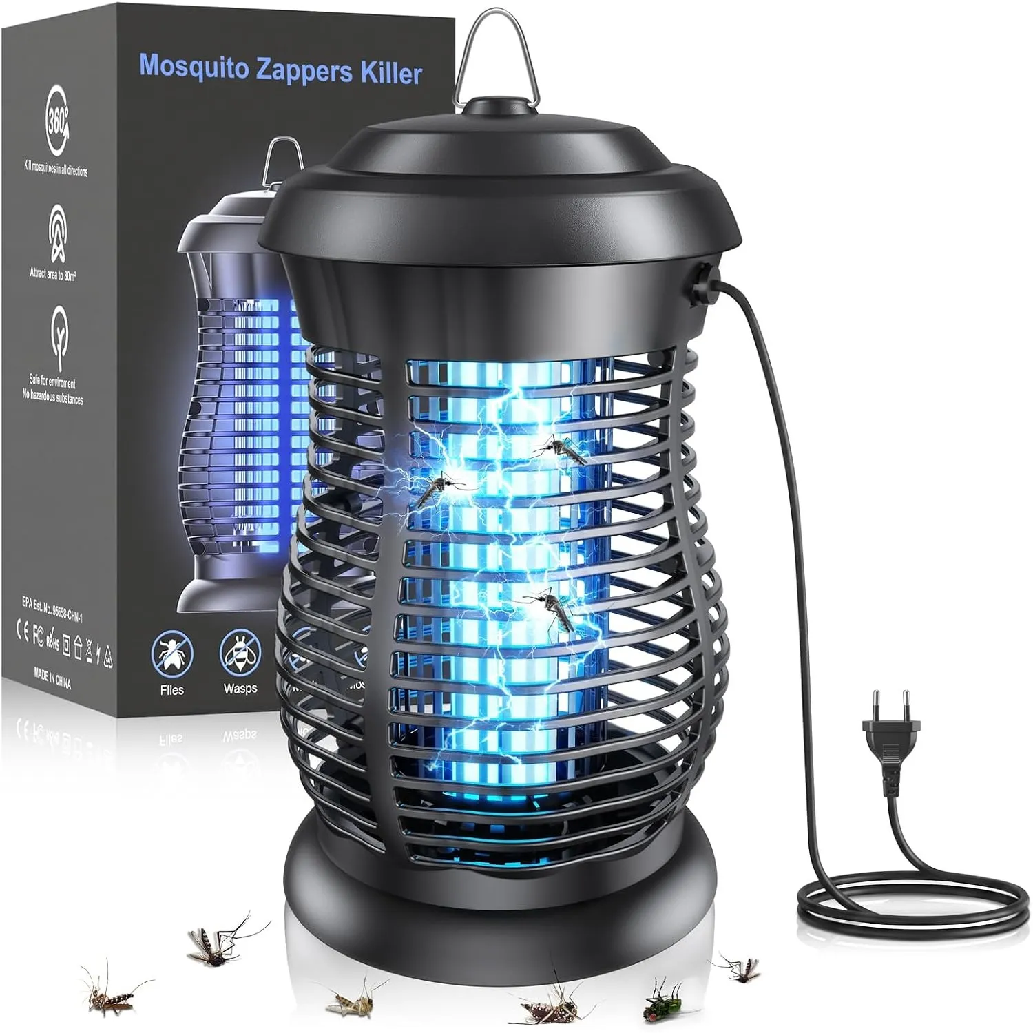 Insektenvernichter Elektrisch, Hochleistungs-Mückenfalle mit 4200V 20W UV