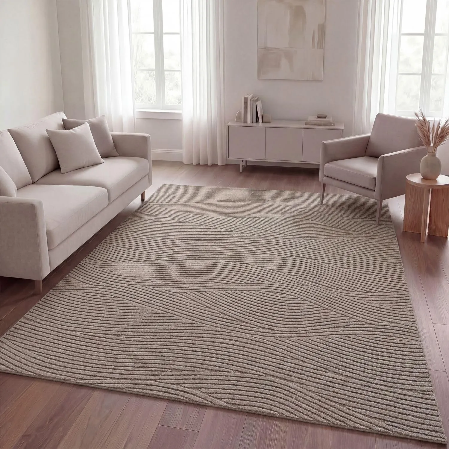 TT Home Wohnzimmer Teppich Schlafzimmer Hochflor Skandinavisches Design Unifarben Geometrisch Boho Style Modern Waschba…