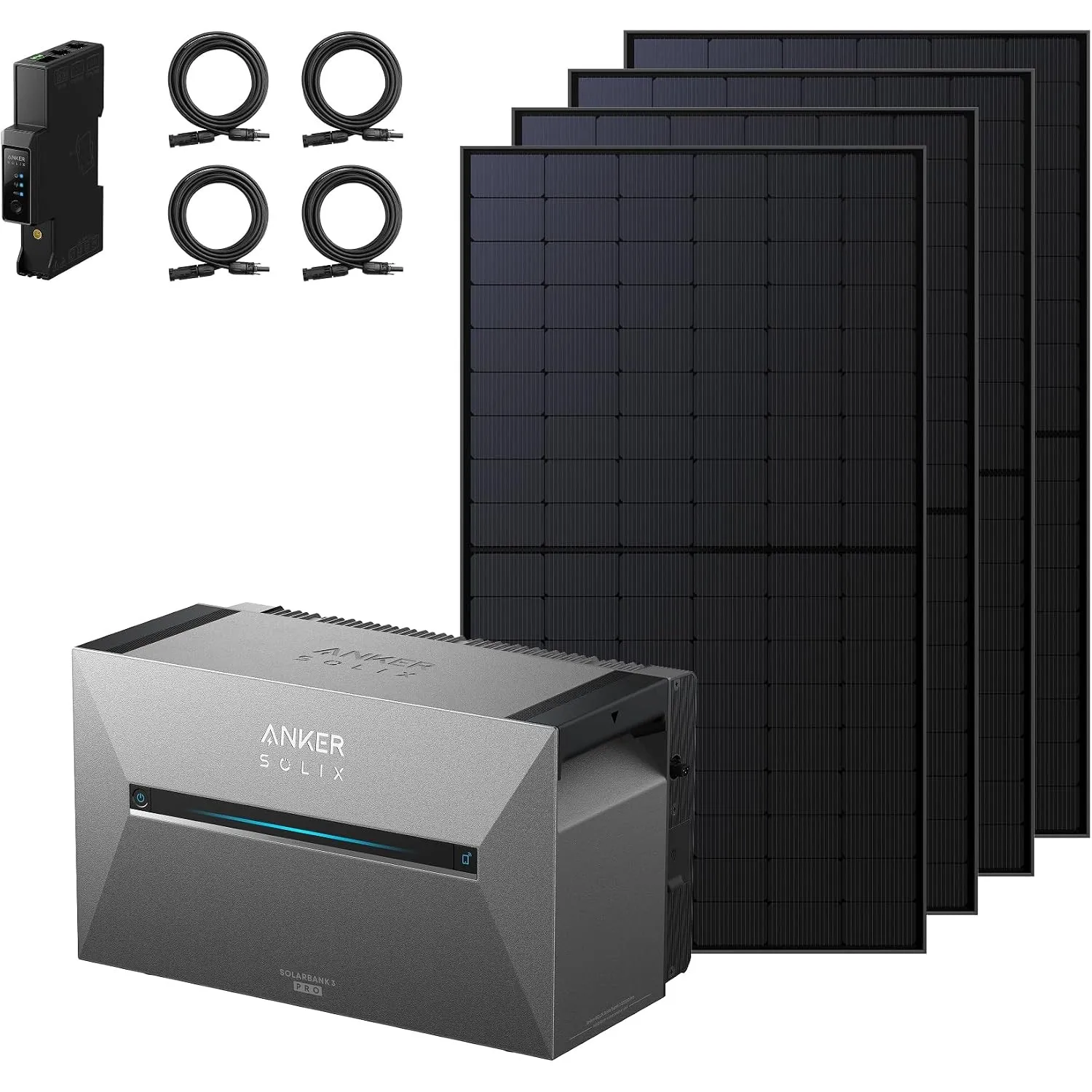Anker SOLIX 3 Pro Solarbank+ 4× 500W Panels + 4× Verlängerungskabel