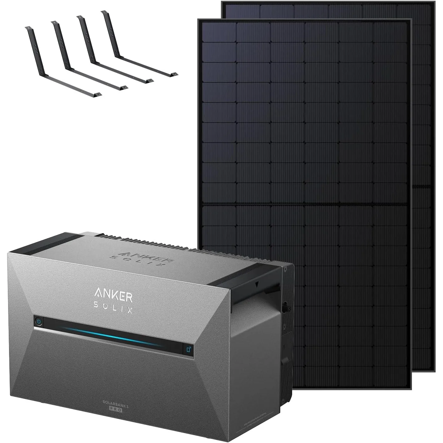 Anker SOLIX Solarbank 3 E2700 Pro + 2× 500W Solarmodule + 1× Modulhalterung