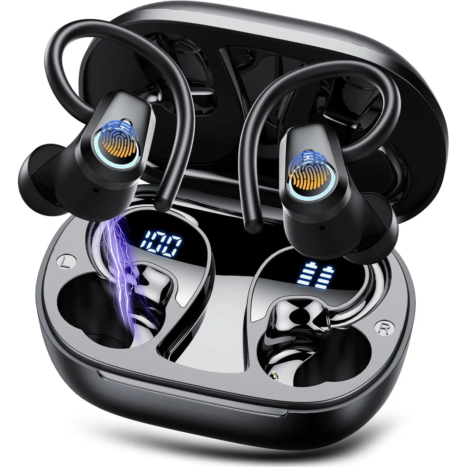 Kabellose Bluetooth Kopfhörer Sport, 50Std HiFi Stereo In Ear Ohrhörer