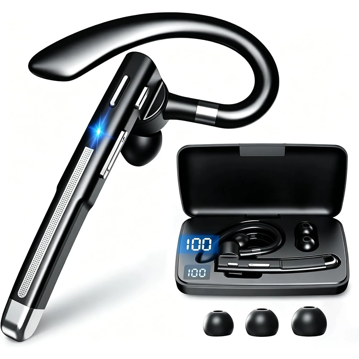 Headset Bluetooth 6.1 mit CVC8.0 Noise Cancelling Dual Mikrofon 100 Std Spielzeit In Ear Kopfhörer Zwei-Geräte-Verbindu…