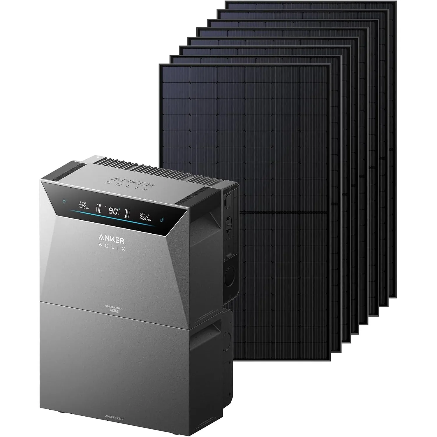 Anker SOLIX Solarbank 4 Pro + 8× 500W Solarpanels + BP5000 Zusatzsakku