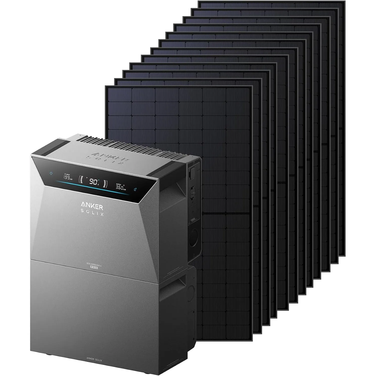 Anker SOLIX Solarbank 4 Pro + 12× 500W Solarpanels + BP5000 Zusatzsakku