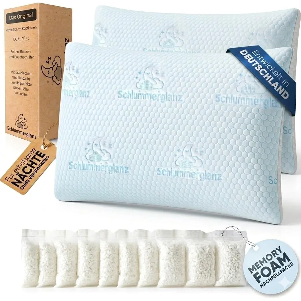 Memory Foam Nackenkissen - Kopfkissen 40x60 ergonomisch höhenverstellbar