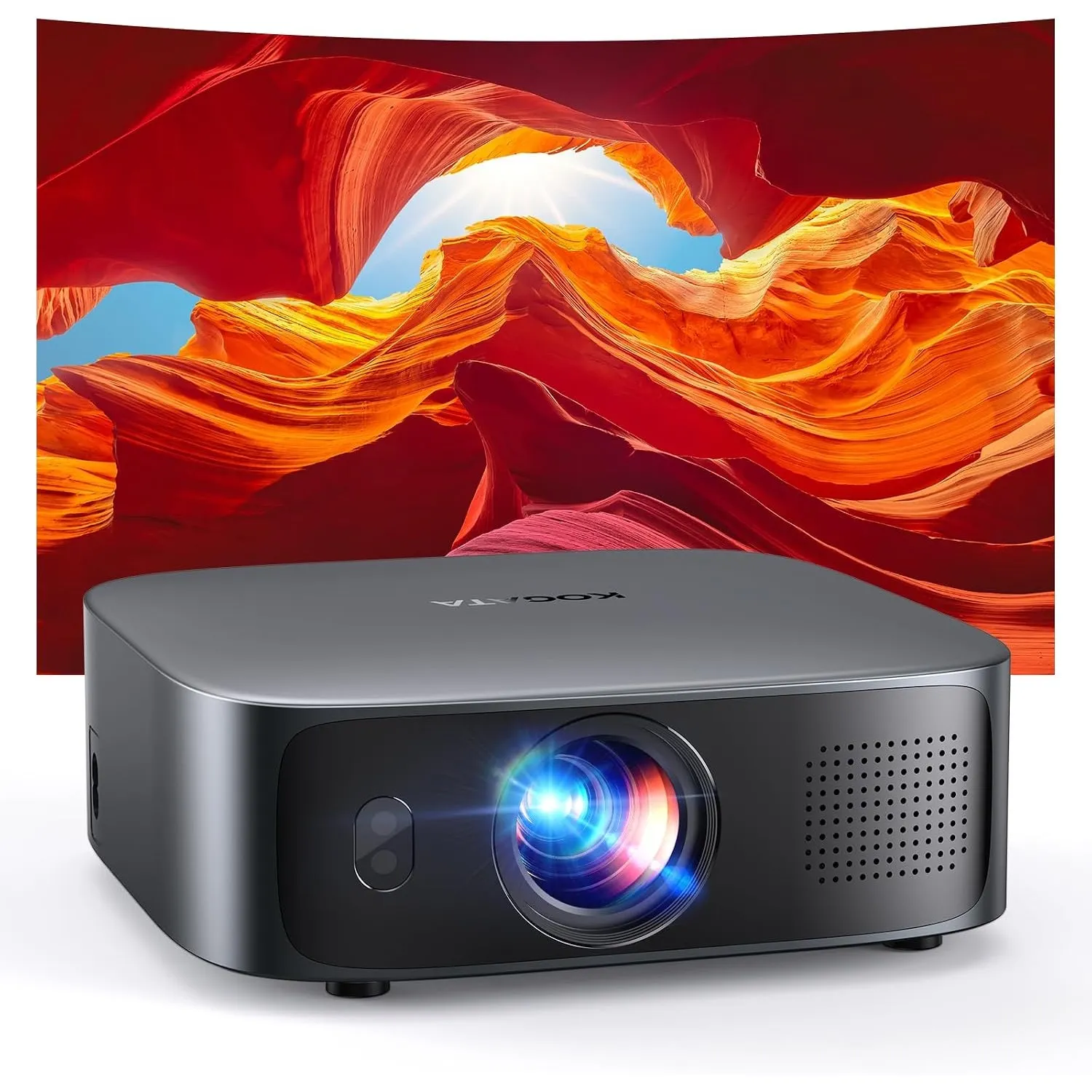 Smart Beamer 4K kompatibel mit Netflix & Dolby Audio, KOGATA Kurzdistanz Projektor mit Autofokus & 6D Trapezkorrektur, …