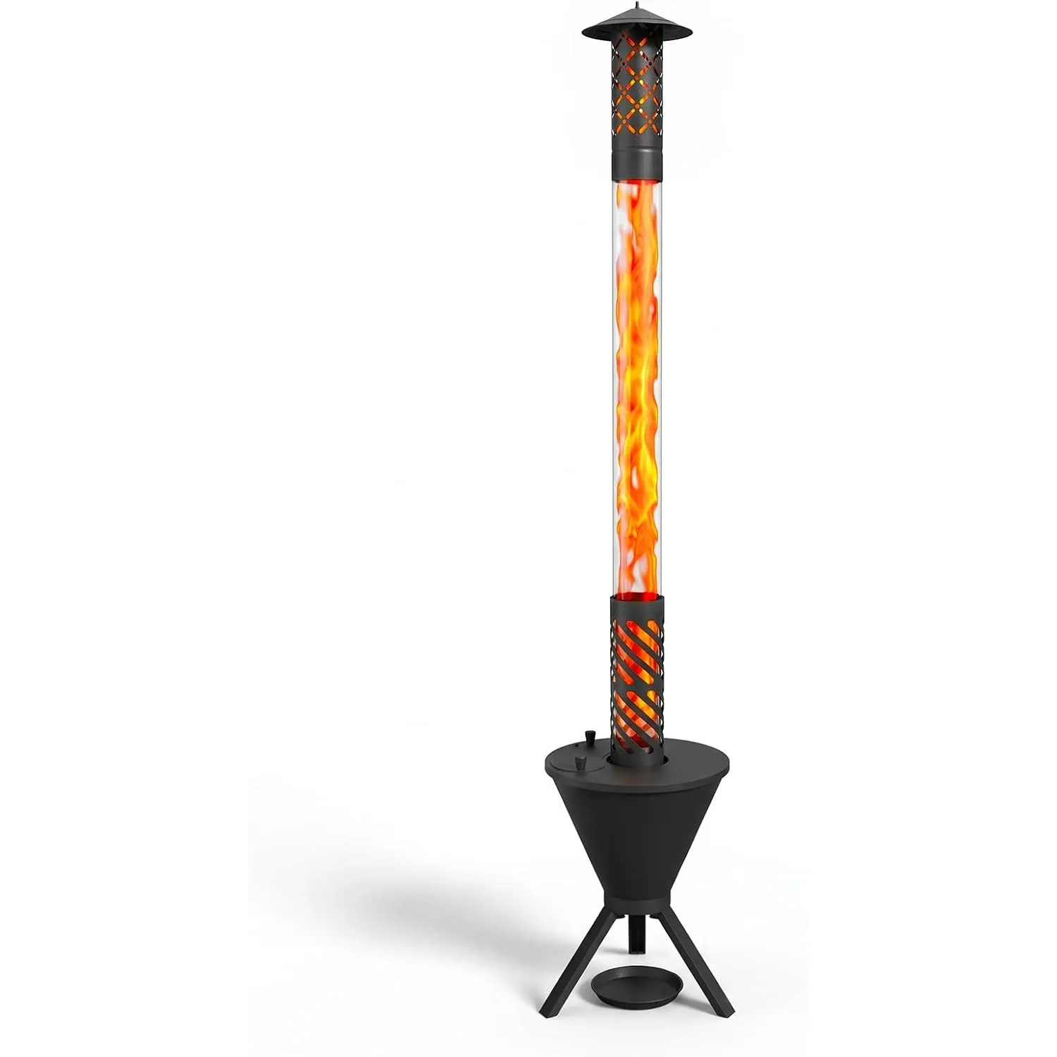 Pellets Feuerrohr, Outdoor Feuersäule und Pelletfackel mit Glasrohr