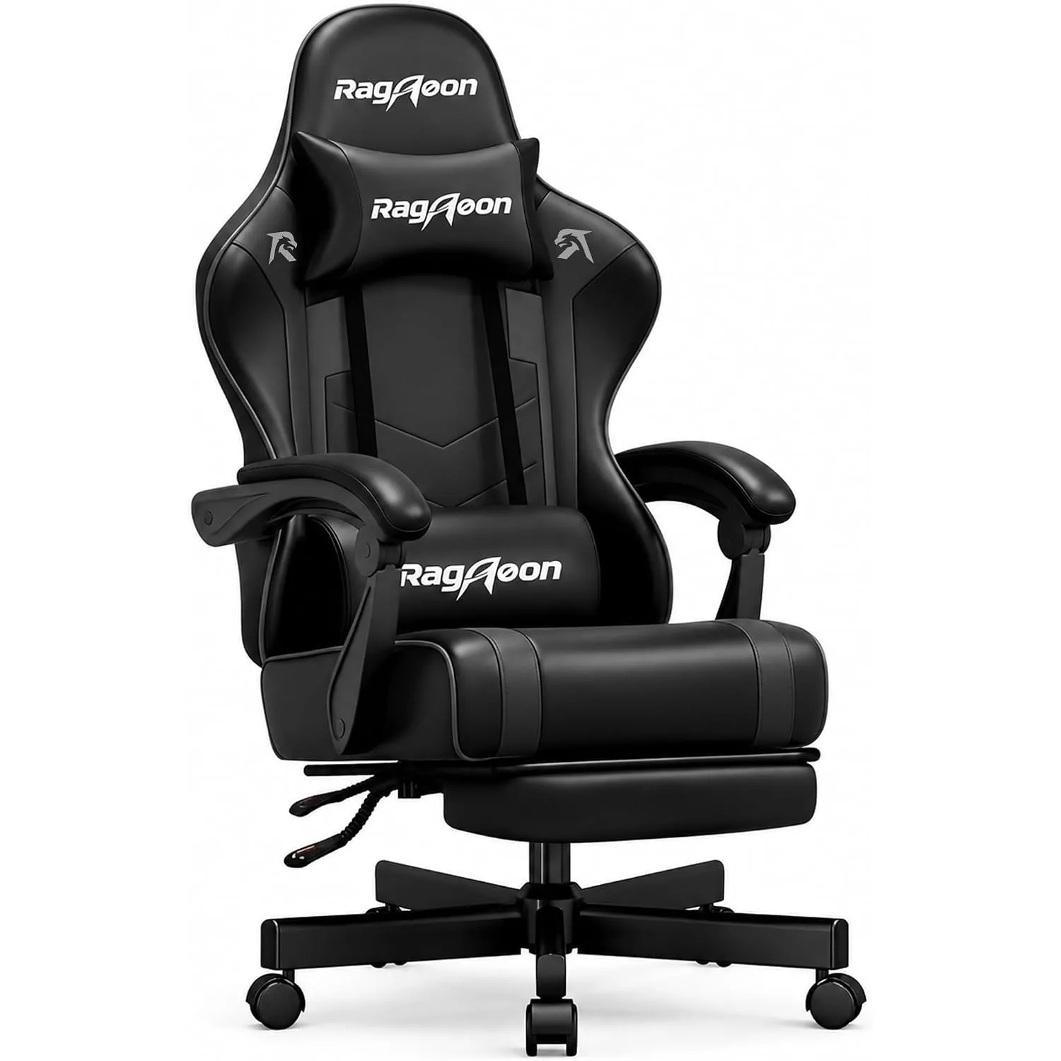 Gaming Stuhl Chair Gamer Sessel - Ergonomischer Gamer Stuhl mit Fußstütze Kopfstütze und Lordosenstütz Höhenverstellbar…