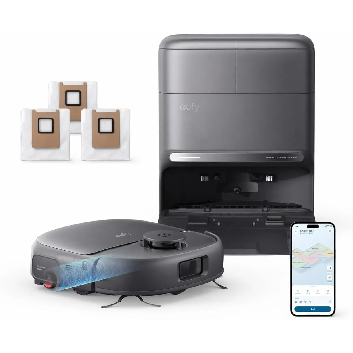 eufy HydroJet C28 Set Saugroboter mit Wischfunktion, Neuheit 2026 von Anker